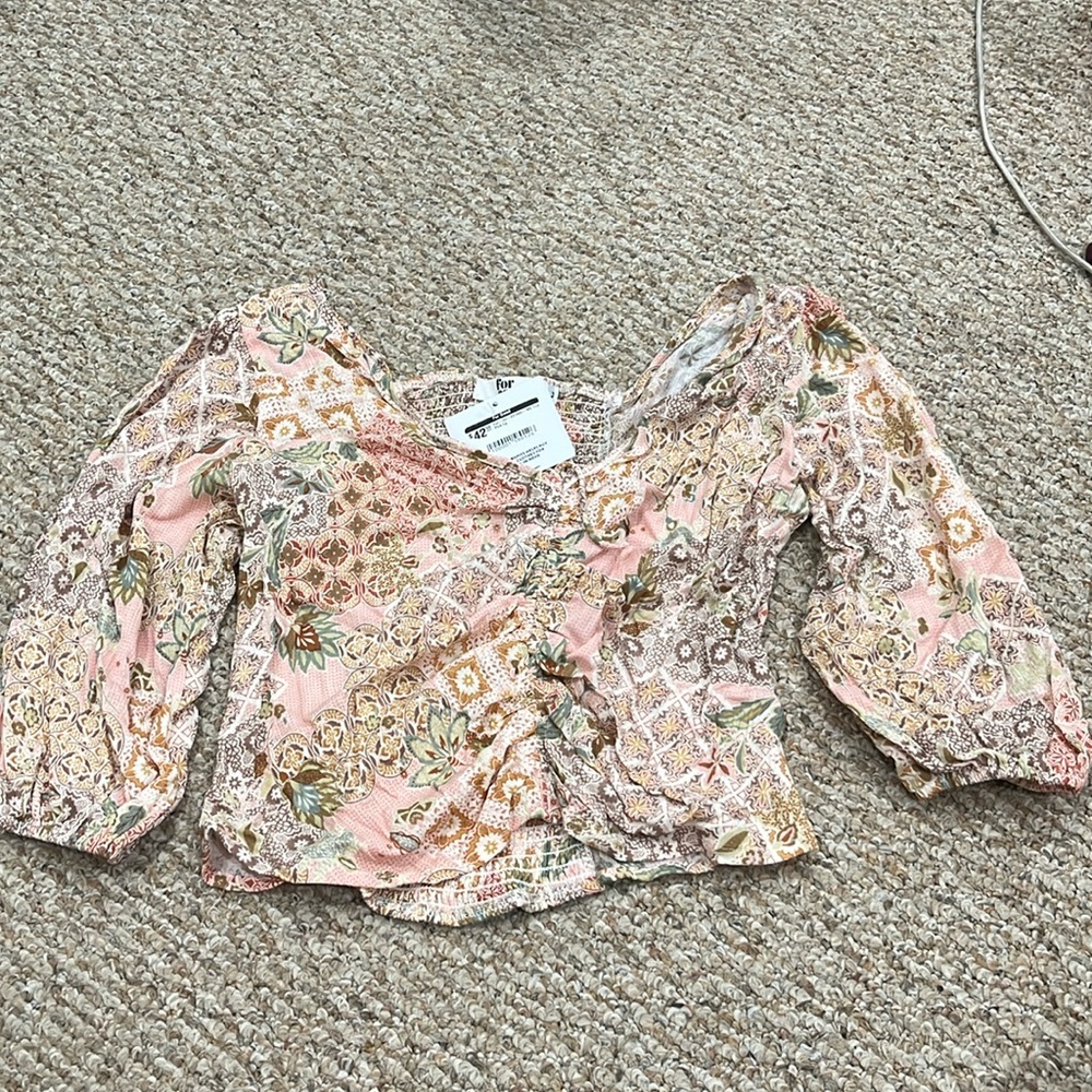 Pink multi-design blouse